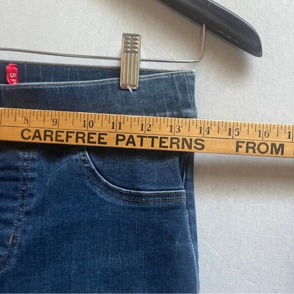 Spanx distress pull on skinny denim jeans Sz M - Picture 12 of 12